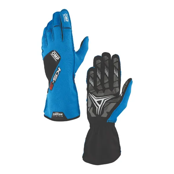 OMP KB0-2756-A01-146-005 Child Kart Gloves KS-3 MY2026, Blue/Black, Size 5