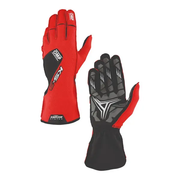 OMP KB0-2756-A01-060-006 Child Kart Gloves KS-3 MY2026, Red/Black, Size 6