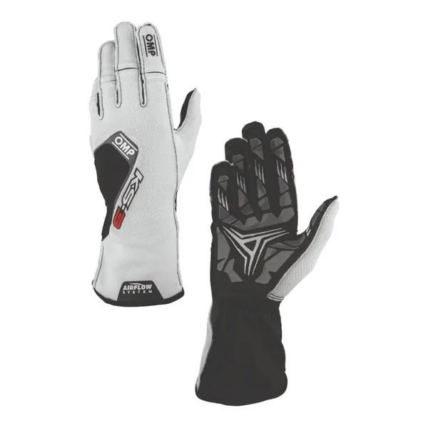 OMP KB0-2756-A01-129-005 Child Kart Gloves KS-3 MY2026, White/Black, Size 5