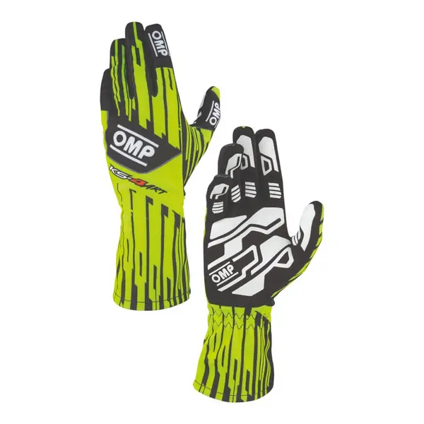 OMP KB0-2757-A01-153-005 Child Kart Gloves KS-4 Art, Fluo Yellow/Black, Size 5