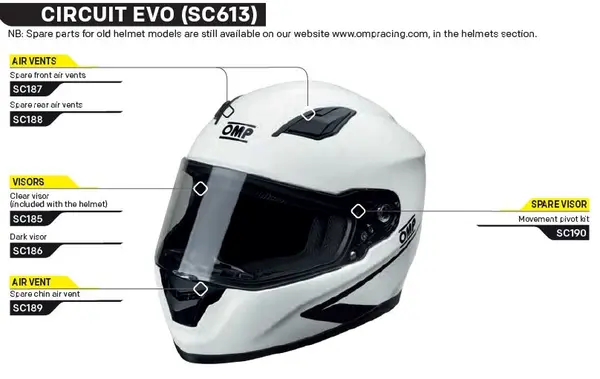 OMP SC0-0185 Clear Visor for Circuit Evo SC613 Helmet