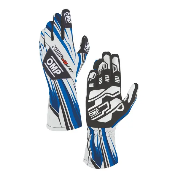 OMP KB0-2757-A01-135-L Kart Gloves KS-4 Art, White/Blue
