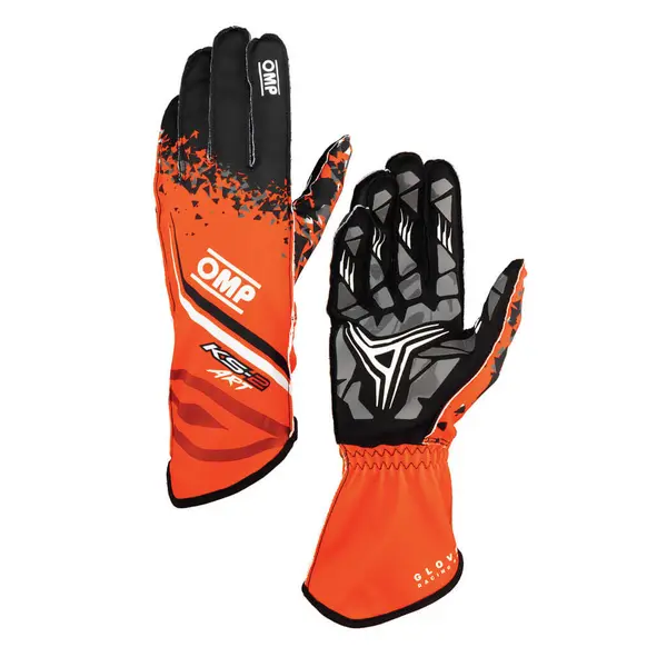 OMP KB0-2755-A01-096-005 Karting Gloves KS-2 Art My2025 for Kids, Orange / Black, Size 5