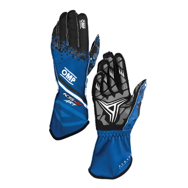 OMP KB0-2755-A01-146-XL Karting Gloves KS-2 Art My2025, Blue / Black