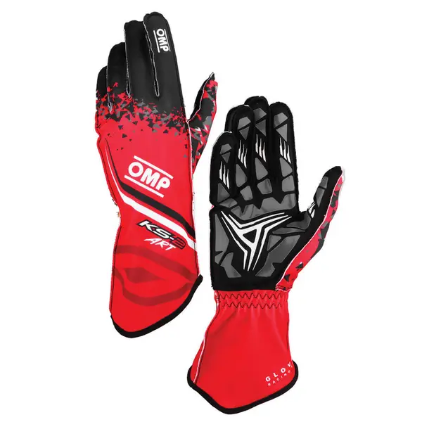 OMP KB0-2755-A01-060-L Karting Gloves KS-2 Art My2025, Red / Black