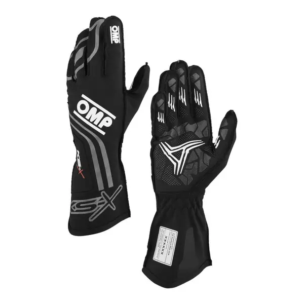 OMP KB0-2751-A01-071-006 Karting Gloves KS-X (for Kids), FIA 8877-2022, Black, Size 6