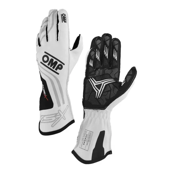 OMP KB0-2751-A01-020-XL Karting Gloves KS-X, FIA 8877-2022, White