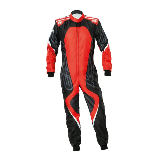 OMP KA0-1733-AK1-073-150 Karting Suit KS-3X Art for Kids, FIA 8877-2022, Black / Red