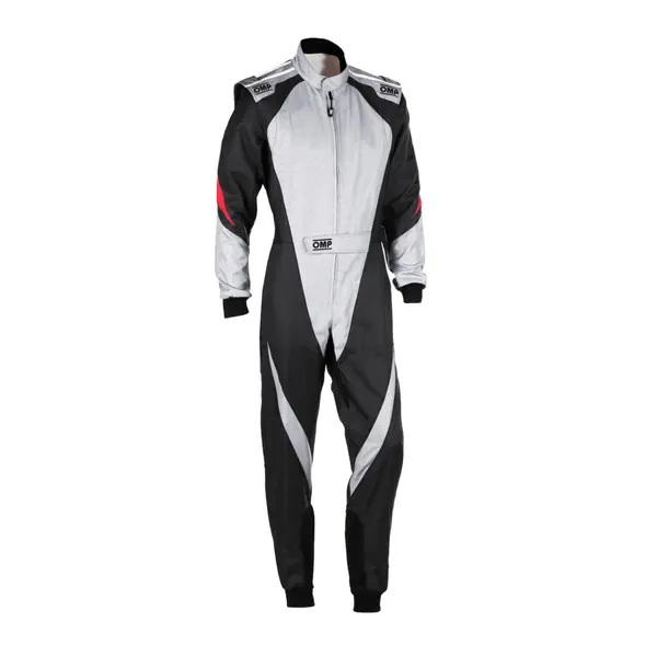 OMP KA0-1734-AK1-089-160 Karting Suit KS-3X for Kids, FIA 8877-2022, Gray / Black