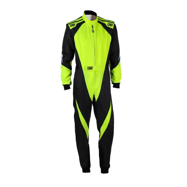 OMP KA0-1734-A01-178-44 Karting Suit KS-3X, FIA 8877-2022, Black / Fluo Yellow