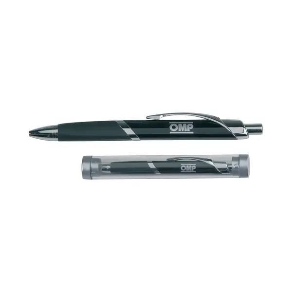 OMP PR0-0908 Pen with Pen Holder, Black/Silver