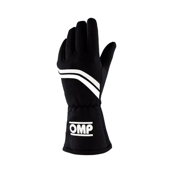 OMP IB0-0746-C01-071-L Racing Gloves Dijon My2025, FIA 8856-2018, Black