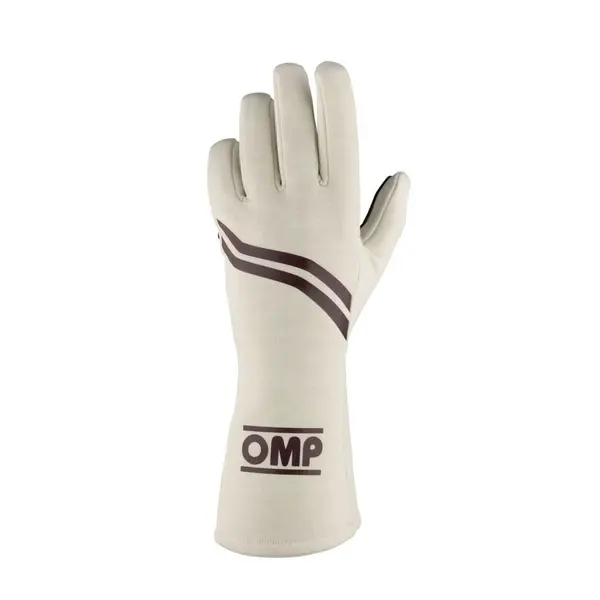 OMP IB0-0746-C01-028-XL Racing Gloves Dijon My2025, FIA 8856-2018, Cream