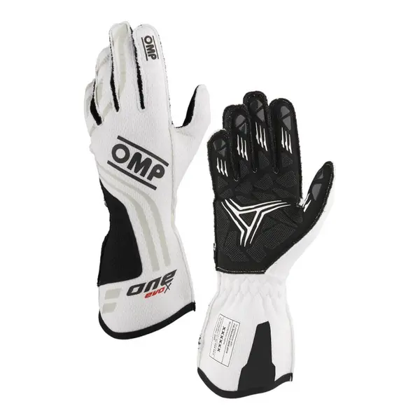 OMP IB0-0775-A01-020-M Racing Gloves One Evo-X MY24, FIA 8856-2018, White