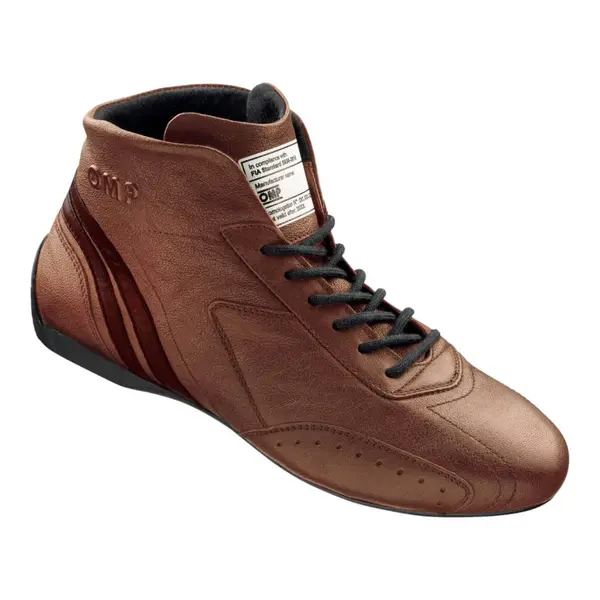 OMP IC0-0784-B01-015-40 Racing Shoes Carrera Low MY2021, FIA 8856-2018, Brown