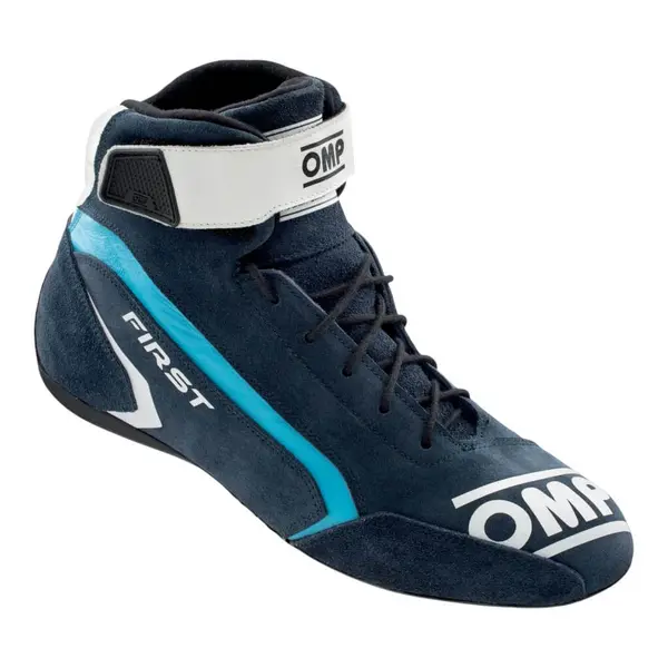 OMP IC0-0824-A01-242-46 Racing Shoes First MY2021, FIA 8856-2018, Blue / Cyan