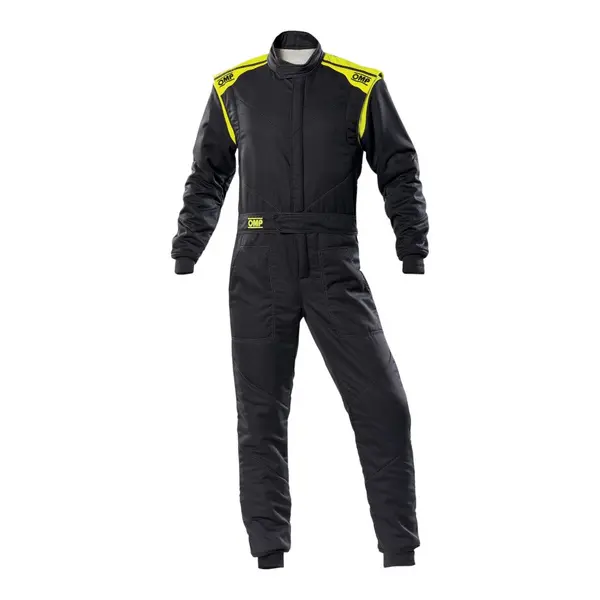 OMP IA0-1828-E01-184-52 Racing Suit First-S MY2020, FIA 8856-2018, Anthracite / Fluo Yellow