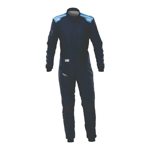 OMP IA0-1879-A01-244-46 Racing Suit One Evo Air, FIA 8856-2018, Navy Blue/Cool Blue