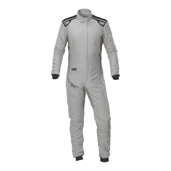 OMP IA0-1876-A01-189-46 Racing Suit One-S Air, FIA 8856-2018, Silver/Black