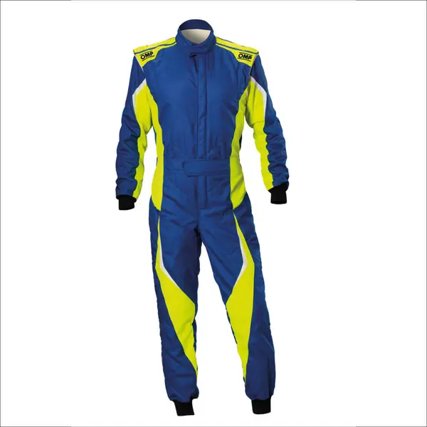 OMP IA0-1859-B01-044-48 Racing Suit Tecnica Evo, FIA 8856-2018, Blue / Yellow