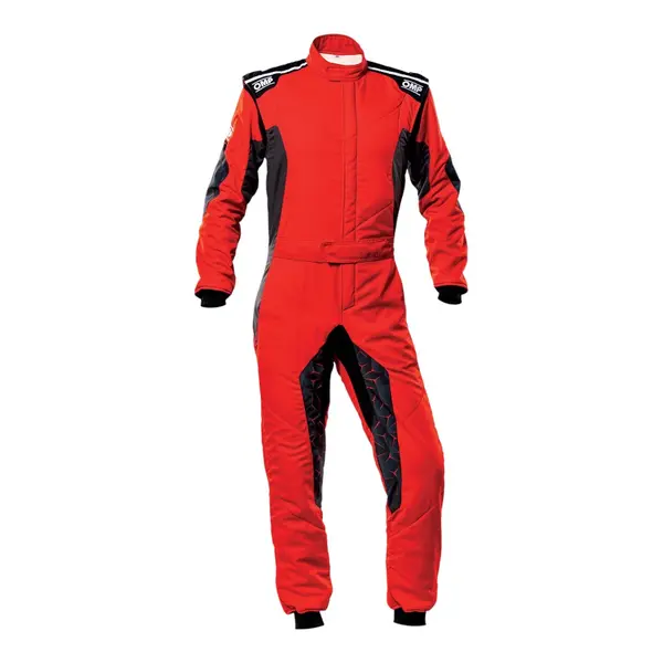 OMP IA0-1864-A01-060-46 Racing Suit Tecnica Hybrid, FIA 8556-2018, Red / Black