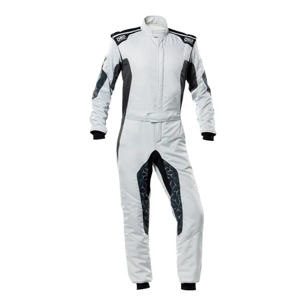 OMP IA0-1864-A01-089-44 Racing Suit Tecnica Hybrid, FIA 8556-2018, Silver / Black