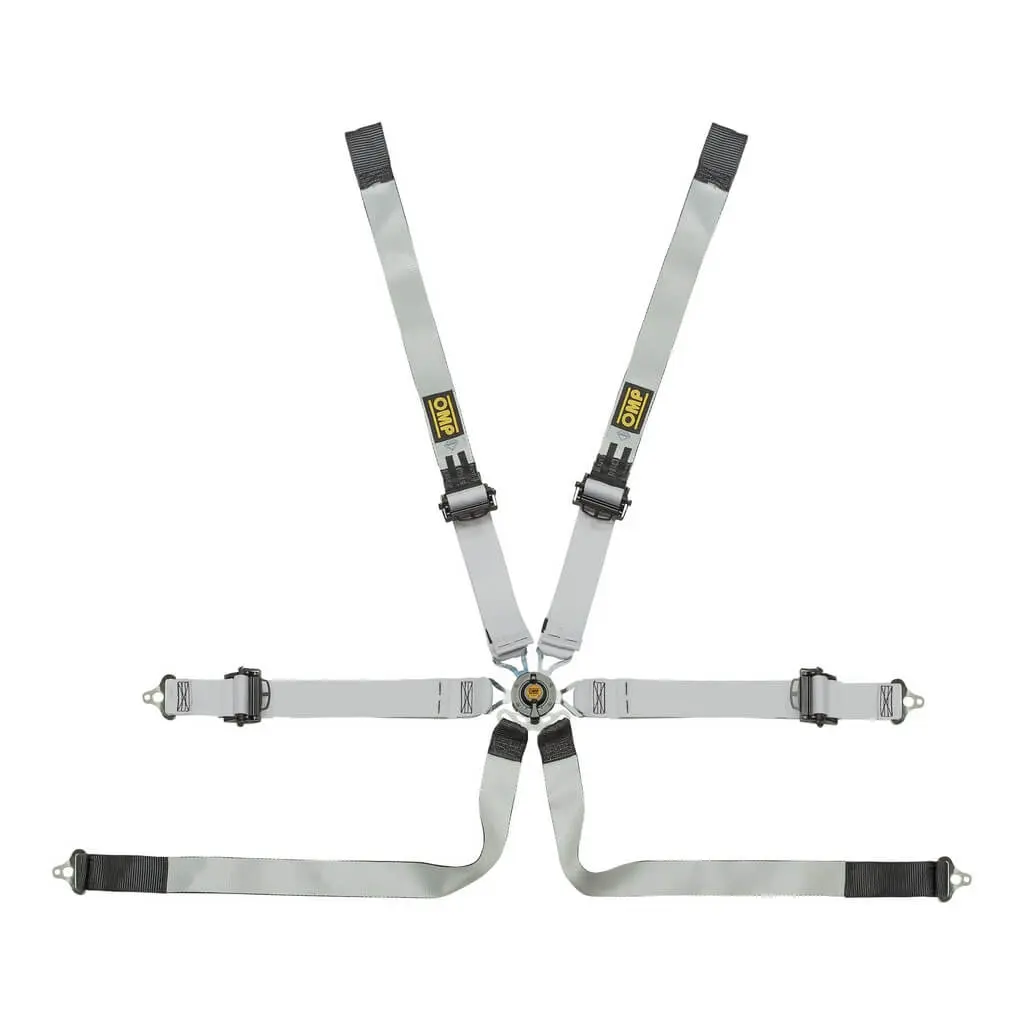 OMP DA0-0102-A05-076 Safety Harness One-D Prototype 2", 6-point, FIA 8853-2016, Black/White