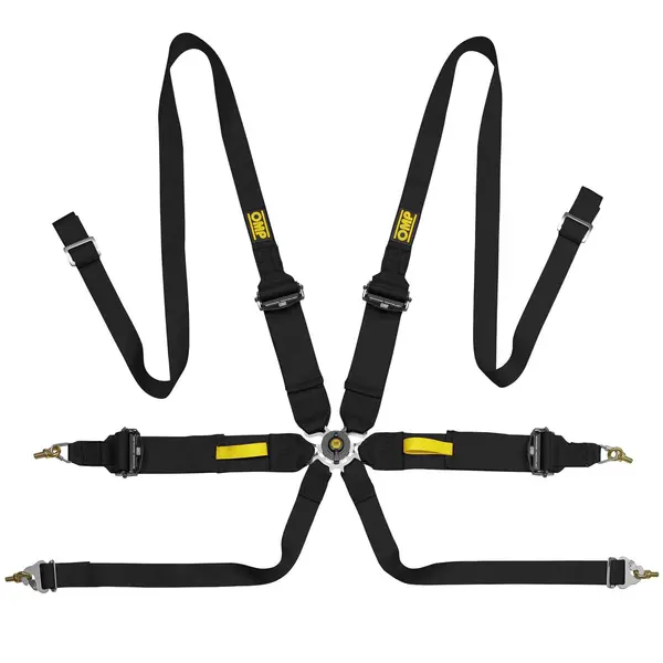 OMP DA0-0203-A02-071 Safety Harness Tecnica 3"+2", 6-point, FIA 8853-2016, Black