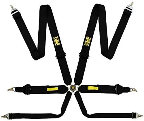 OMP DA0-0203-A01-071 Safety Harness Tecnica 3", 6-point, FIA 8853-2016, Black