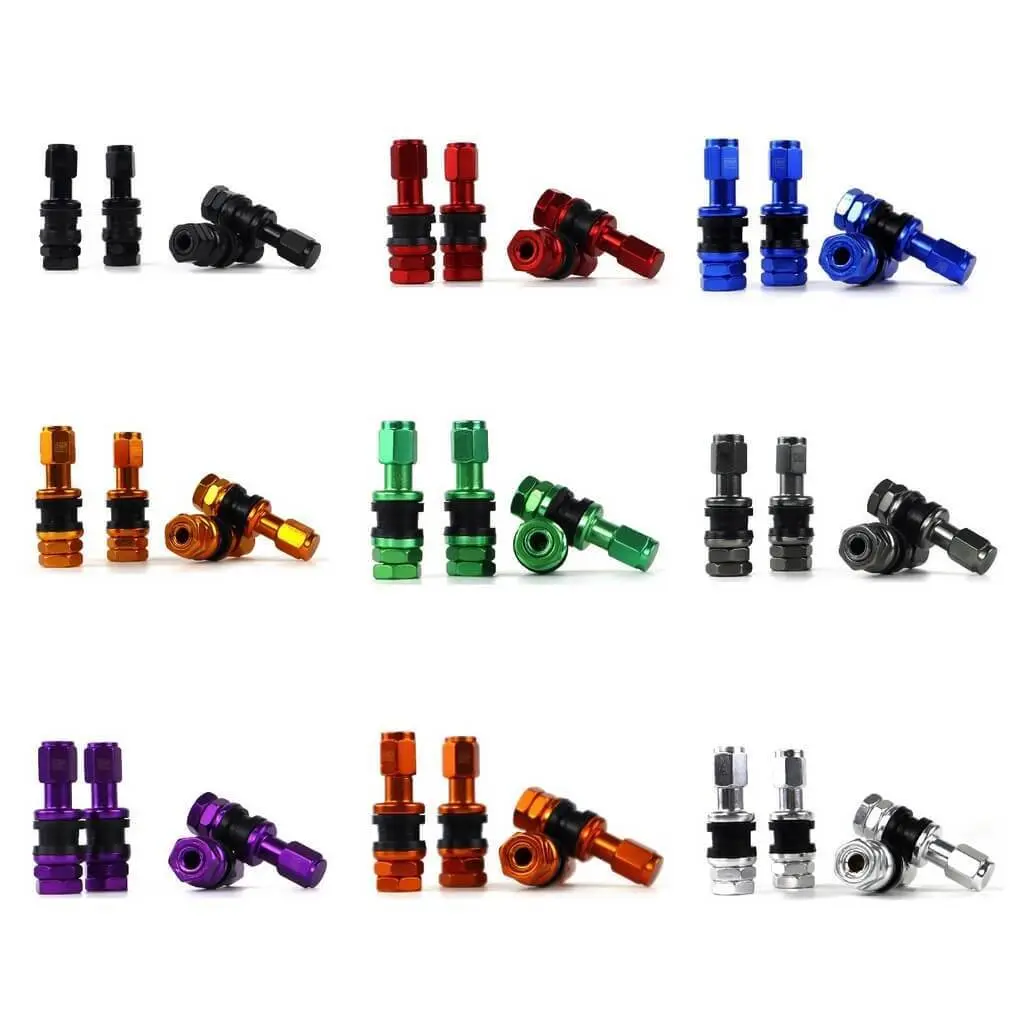 OMP OMPS09990010 Tyre Air Valve Set, Aluminium, Orange, 4pcs
