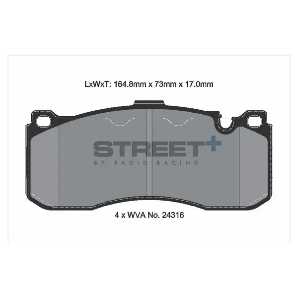 PAGID T8068SP2001 Front Brake Pads for BMW 1 Series (E81 / E82 / E87 / E88) / 3 Series (E90 / E91 / E92 / E93) / Mini (R56) (STREET+)
