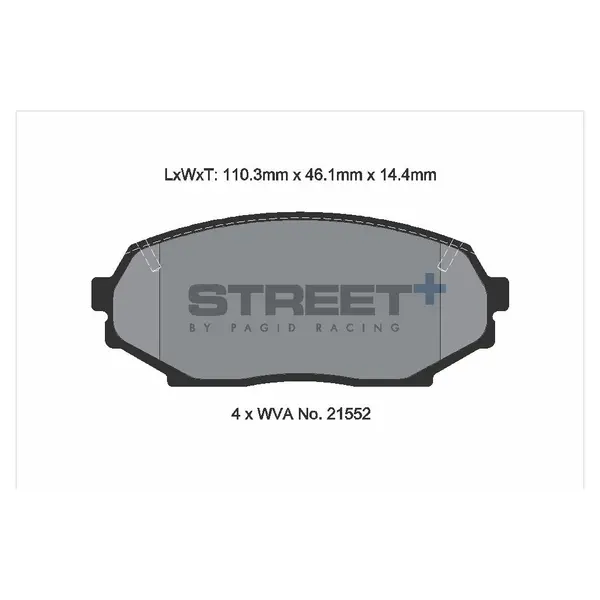 PAGID T8157SP2001 Front Brake Pads for STREET+ for MAZDA MX-5 I (NA) / ISUZU Impulse