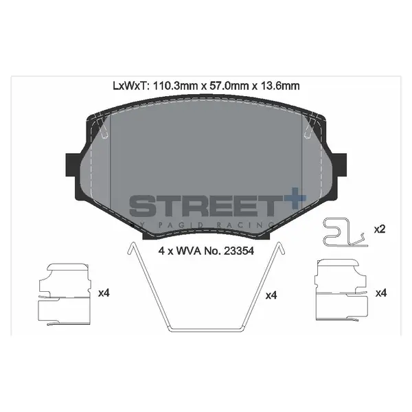 PAGID T8171SP2001 Front Brake Pads for STREET+ for MAZDA MX-5 I-II / EUNOS Roadster II (NB)