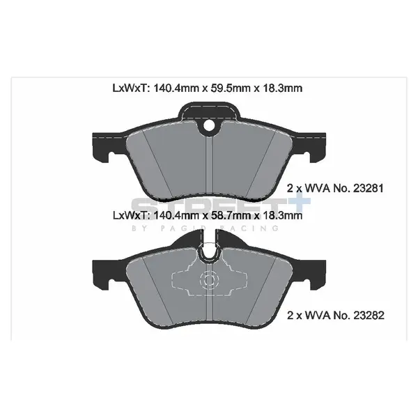 PAGID T8020SP2001 Front brake pads STREET+ for MINI Cooper, One (R50, R53) / MINI Convertible