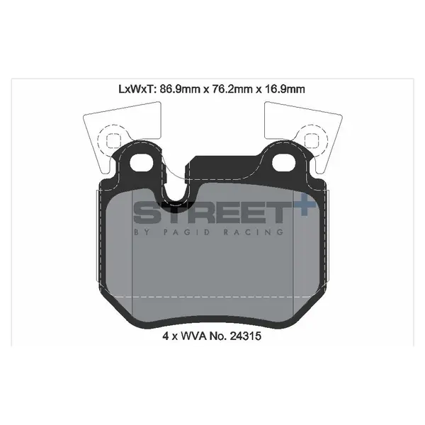 PAGID T8067SP2001 Rear Brake Pads for BMW 1 (E88) 2007–2013 (STREET+)