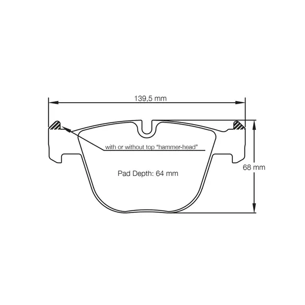 PAGID 8021-RSL1 Rear Brake Pads for BMW M3 (E90 / E92) / M5 (E60) / M6 (E63 / E64) Iron Brakes