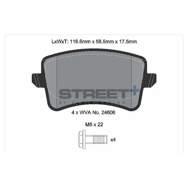 PAGID T8083SP2001 Rear Brake Pads for STREET+ for AUDI A4 / A5 / Q5
