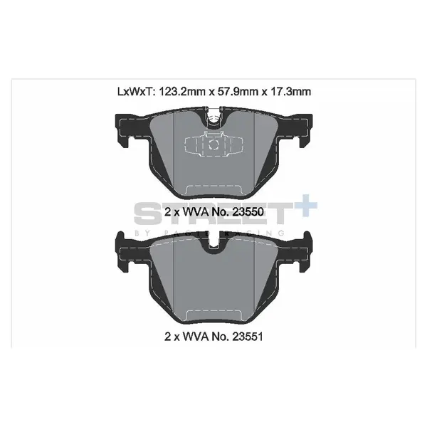 PAGID T8298SP2001 Rear Brake Pads for STREET+ for BMW E90 / E91 / E92 / E93