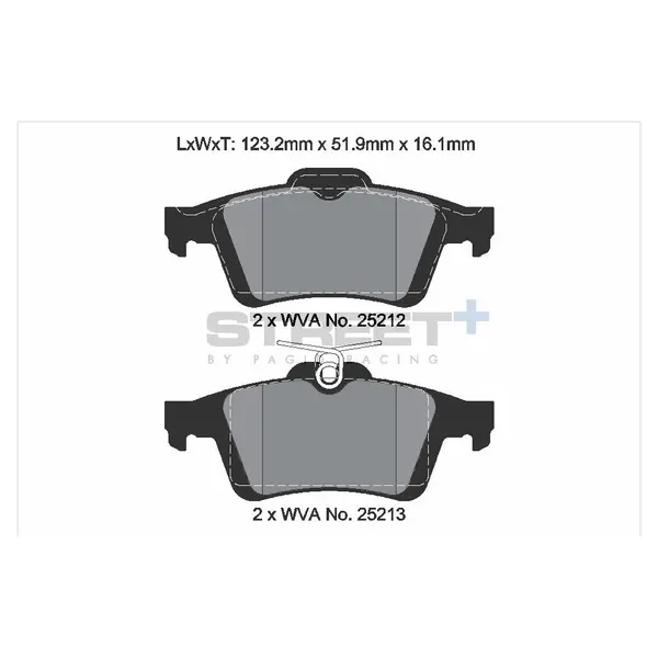 PAGID T8199SP2001 Rear Brake Pads for STREET+ for FORD Focus III 2010-2018