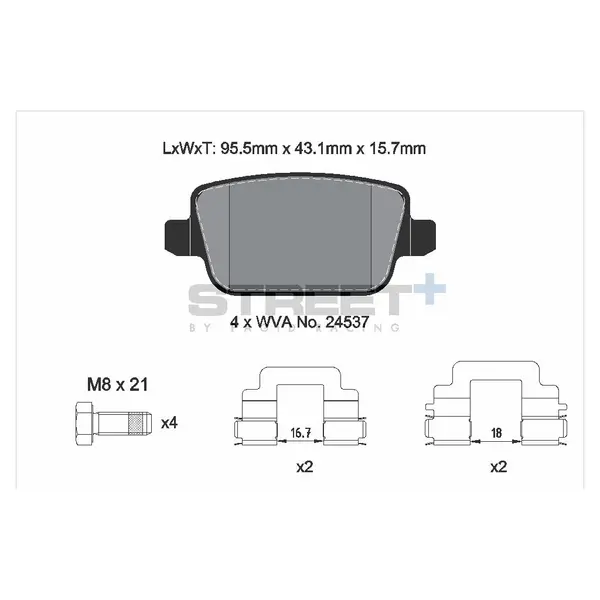 PAGID T8189SP2001 Rear Brake Pads for STREET+ for FORD Mondeo (BA7) / S-MAX