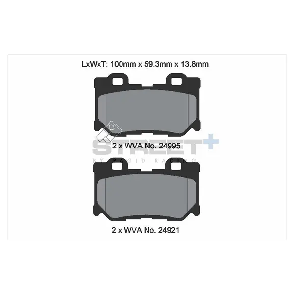 PAGID T8100SP2001 Rear Brake Pads for STREET+ for NISSAN 370Z (Z34) 2009-2020