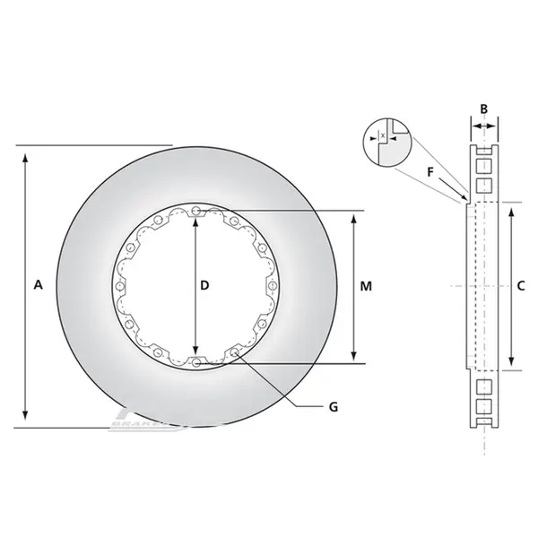 PFC 330.32.0047.45 Replacement Left Brake Rotor V2 330x32 mm