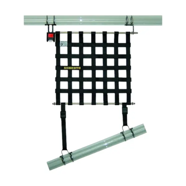 SCHROTH 09045-0 Left Window Net with Hardware 525 x 467mm SFI/FIA, Black