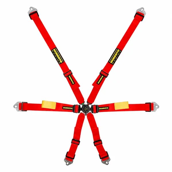 SCHROTH 94510A-2 Racing Harness Enduro 2x2 6-Point, Red for BMW M2 (G87) / M3 (F80 / G80) / M4