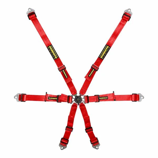 SCHROTH 94530A-2 Racing Harness Flexi 2x2 6-Point, Red