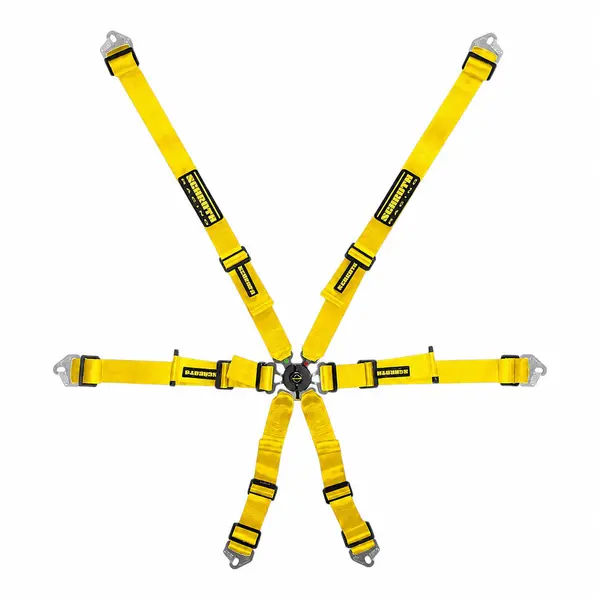 SCHROTH 94530A-H3 Racing Harness Flexi 2x2 6-Point, Yellow