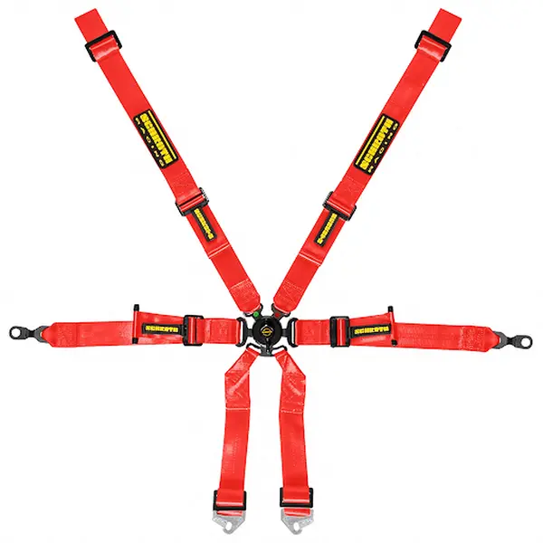 SCHROTH 94700-2 Racing Harness Profi 2x2 6-Point, Red for PORSCHE