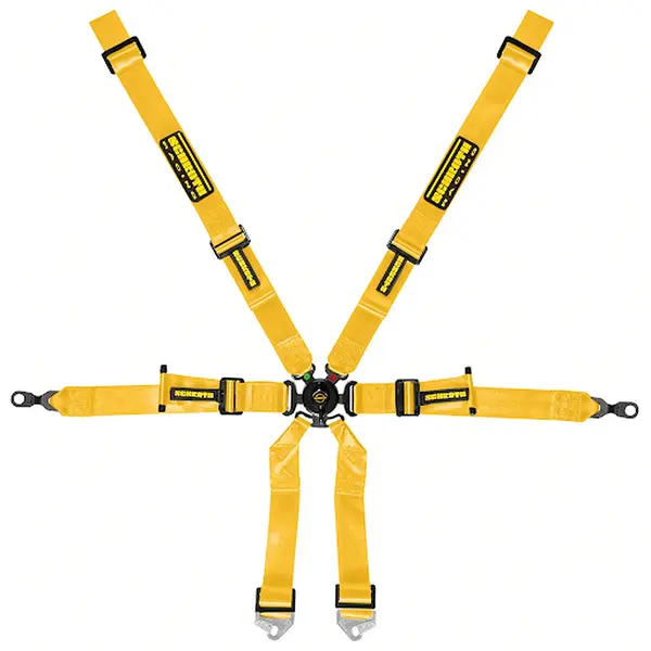SCHROTH 94700-H3 Racing Harness Profi 2x2 6-Point, Yellow for PORSCHE