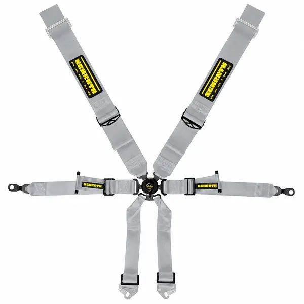 SCHROTH 94690-9 Racing Harness Profi 3x2 6-Point, Silver for PORSCHE