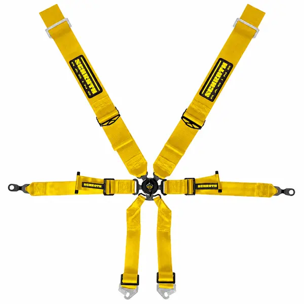 SCHROTH 94690-H3 Racing Harness Profi 3x2 6-Point, Yellow for PORSCHE